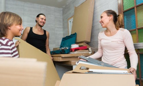 Office relocation planning in Shepherdsbush with packed boxes and workspace setup