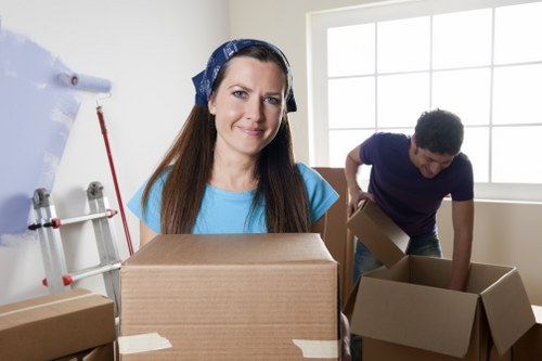 Packed storage items ready for donation, reuse, or recycling