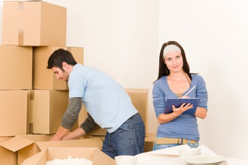 Office relocation service in Shepherdsbush with organized boxes