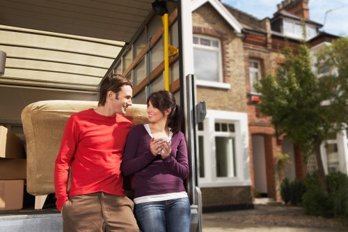 Packed home belongings arranged neatly for storage